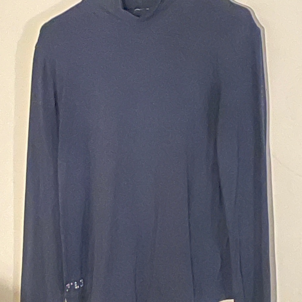 Elegant Navy Long Sleeve Turtleneck Top